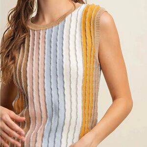 House of Harlow 1960 Multicolor Striped Tank Top